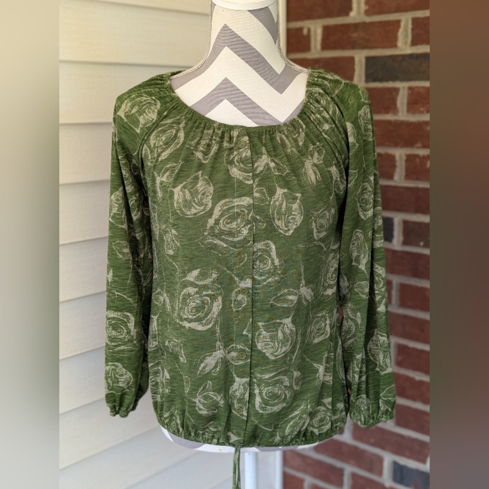 Jonathon Martin Sage Floral Long Sleeved Blouse